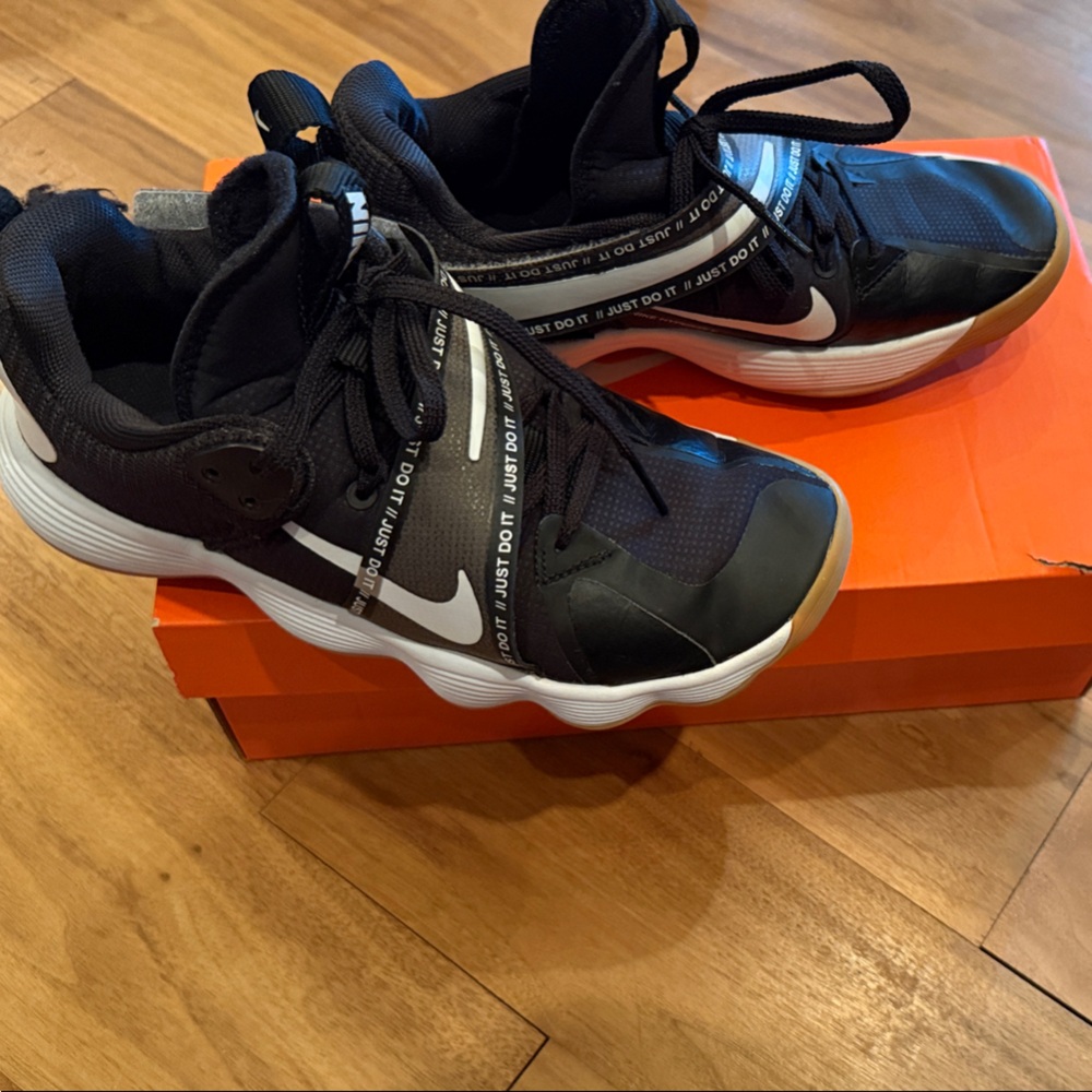 Nike Black and White 'Just Do It' Volleyball Sneakers